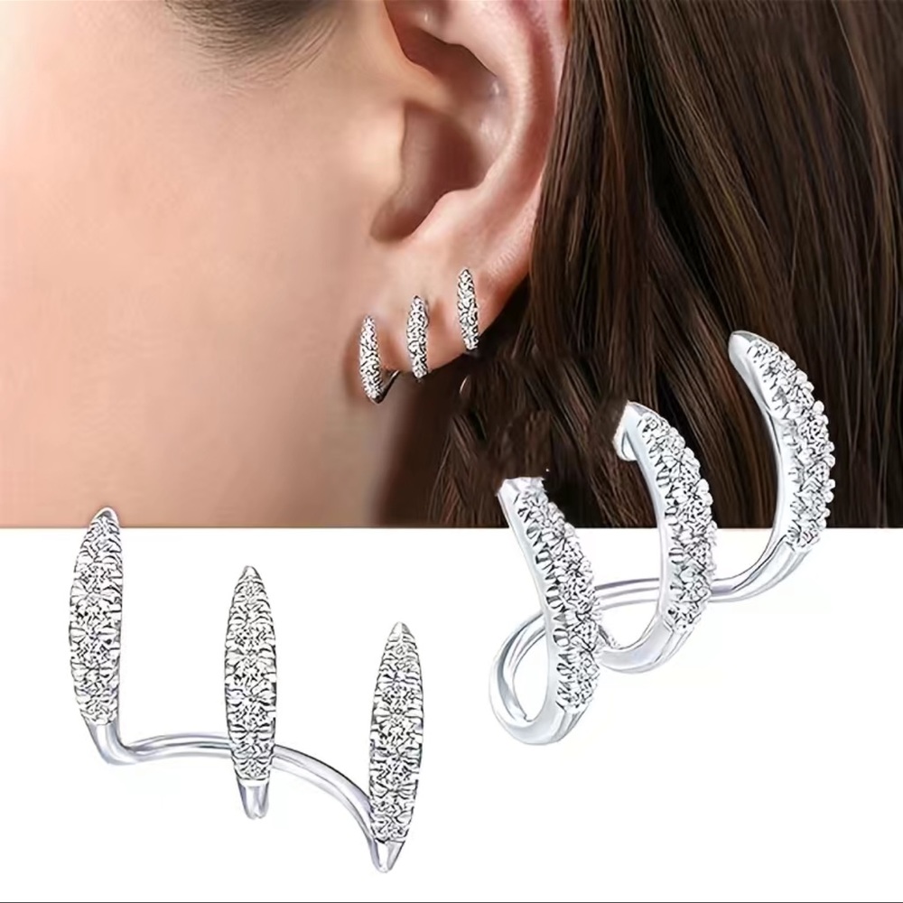 Cubic Zirconia Claw Earrings